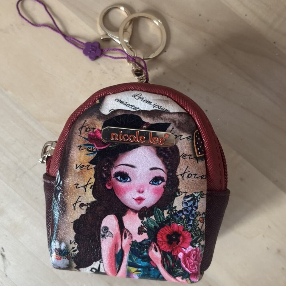 Nicole Lee Emily Travels Graphic Mini Backpack Coin Purse Keychain